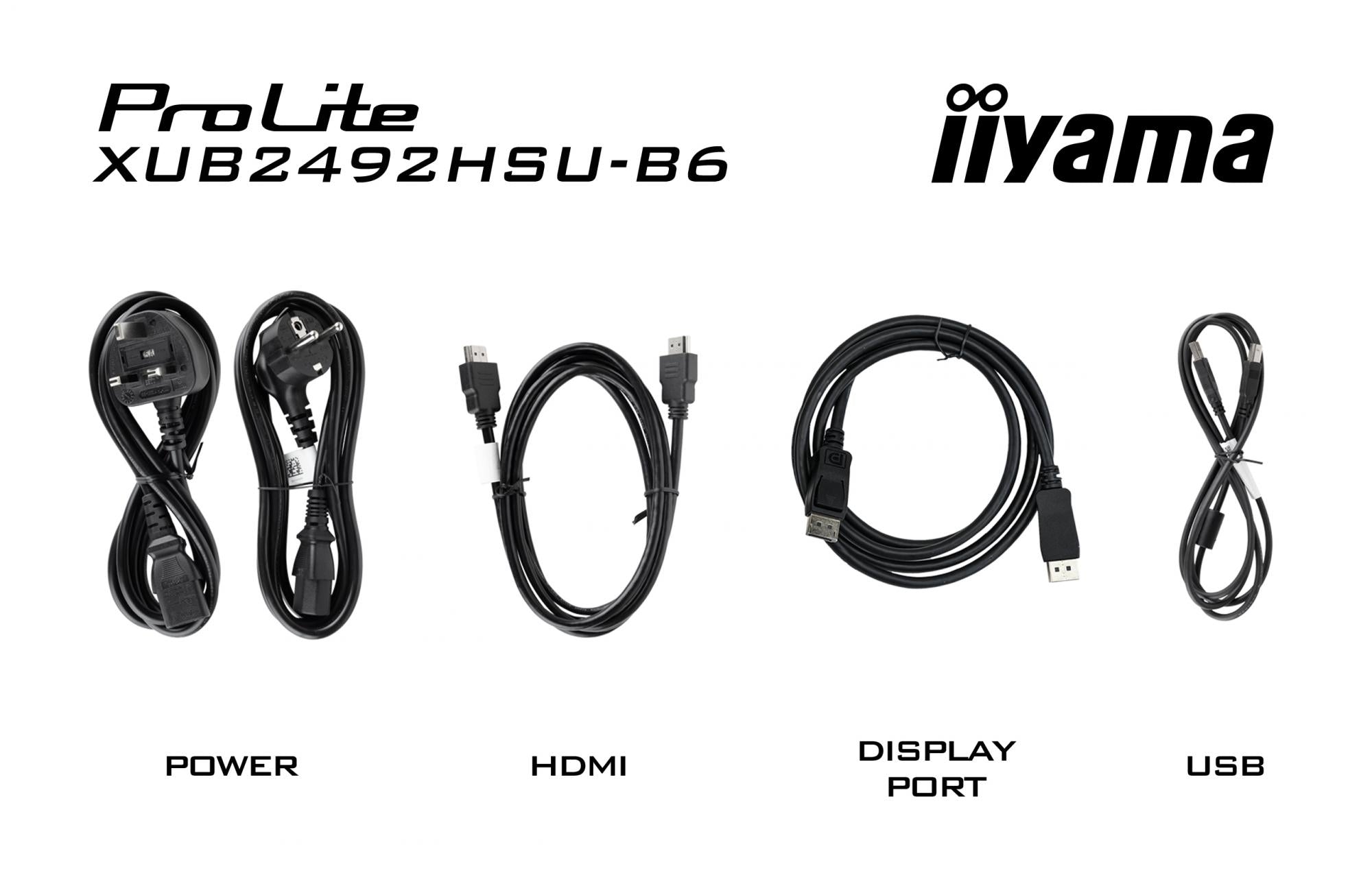 iiyama ProLite XUB2492HSU-B6 24 1920 x 1080 (Full HD) HDMI DisplayPort 100Hz Pivot Skærm Iiyama