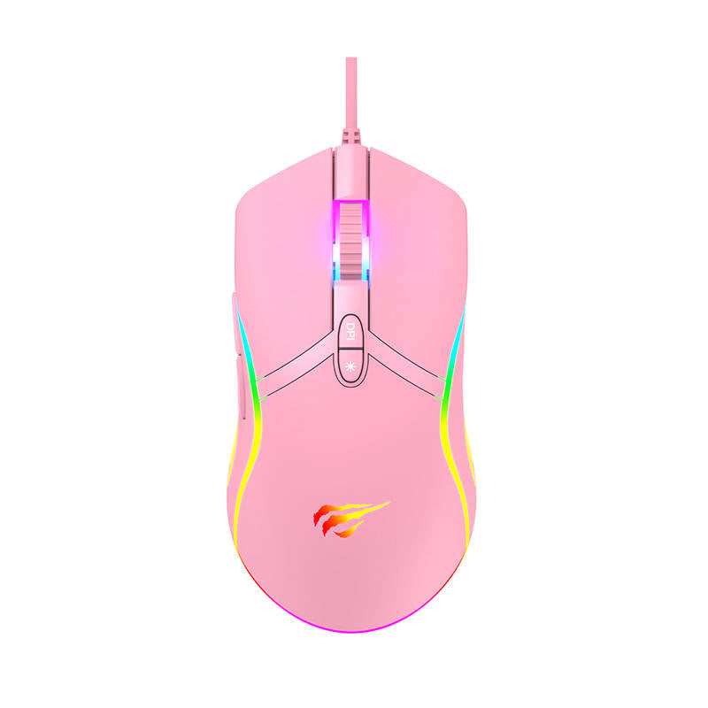 Gaming mouse Havit MS1026 RGB 1000-6400 DPI (pink) Havit