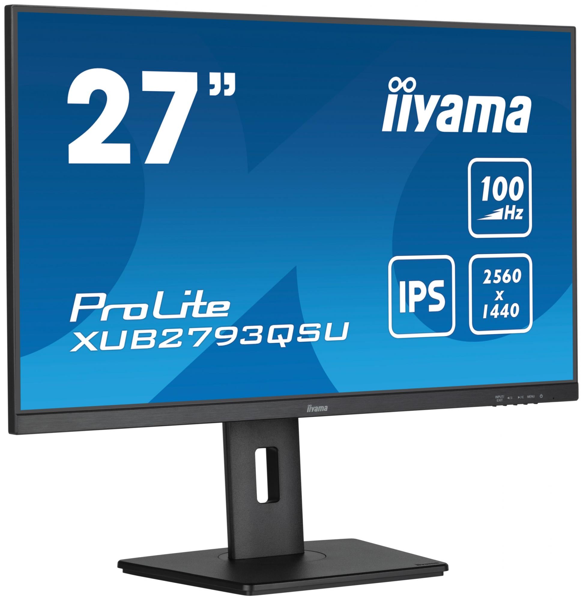 iiyama ProLite XUB2793QSU-B6 27 2560 x 1440 (2K) HDMI DisplayPort 100Hz Pivot Skærm Iiyama