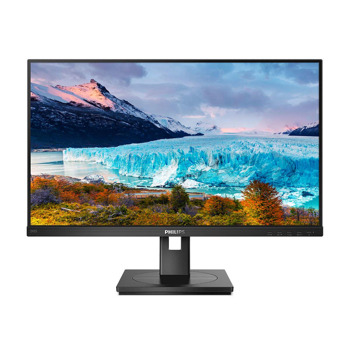 Philips S-line 242S1AE 24 1920 x 1080 (Full HD) DVI VGA (HD-15) HDMI DisplayPort 75Hz Pivot Skærm Philips