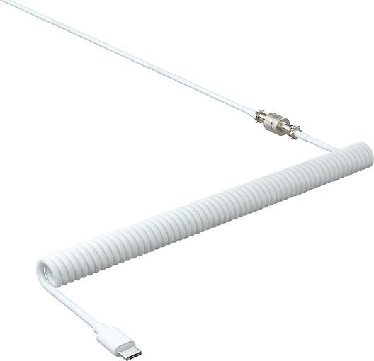 Xtrfy Cable, USB-C to USB-A w. connector, Coiled, Braided, White