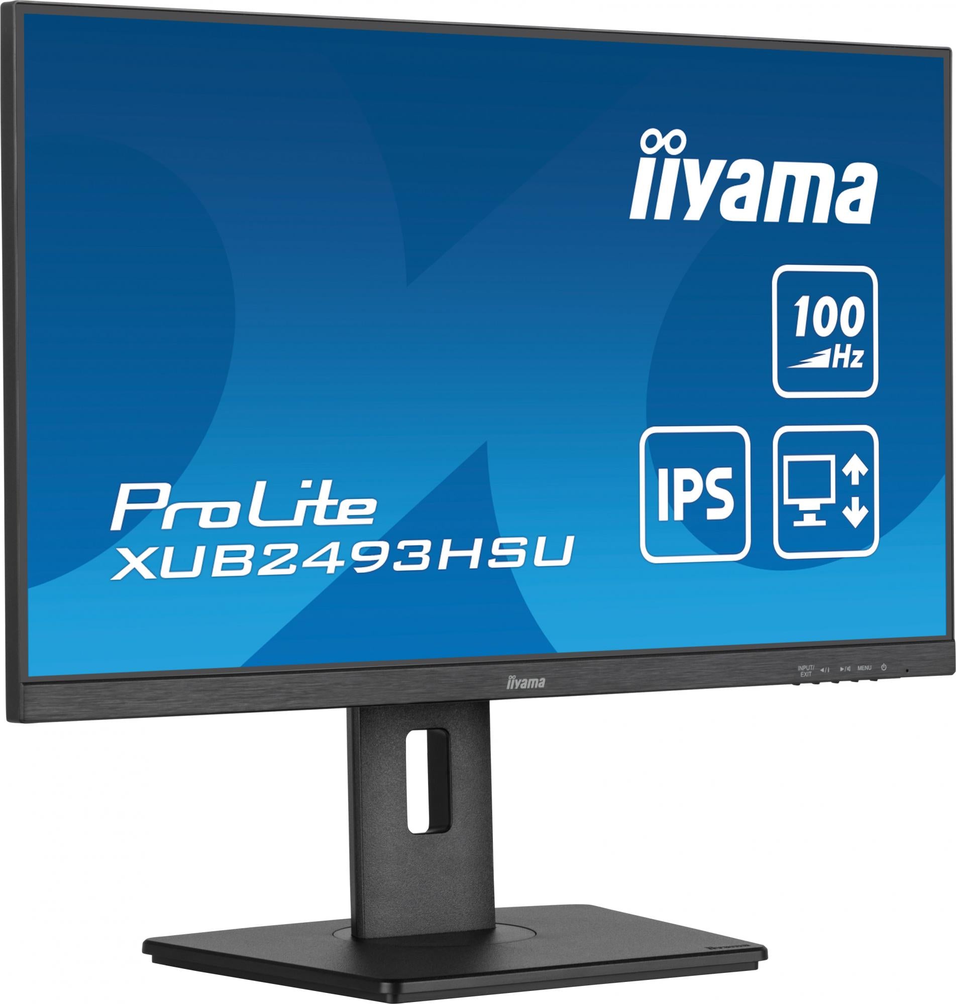 iiyama ProLite XUB2493HSU-B6 24 1920 x 1080 (Full HD) HDMI DisplayPort 100Hz Pivot Skærm Iiyama