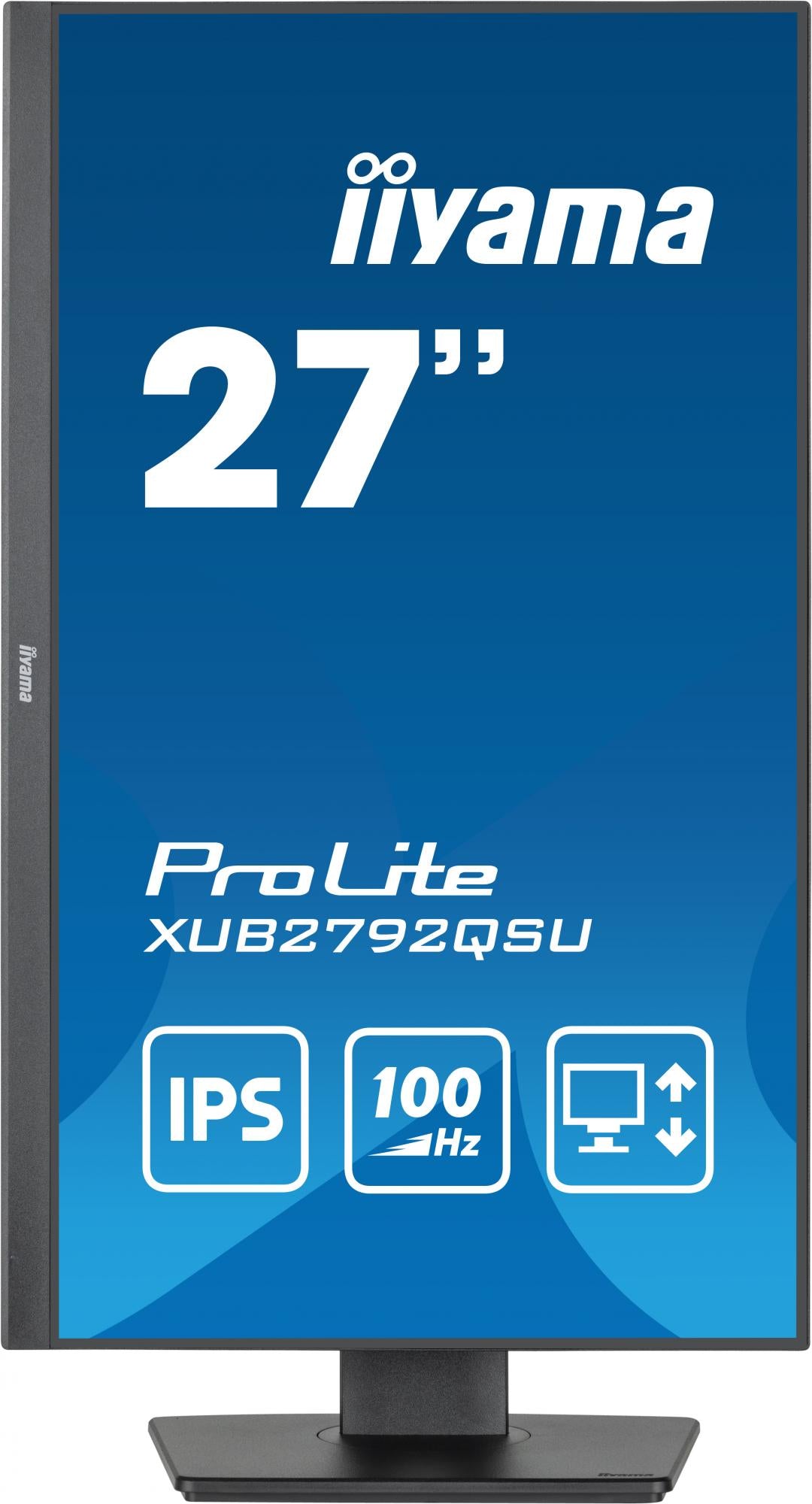 iiyama ProLite XUB2792QSU-B6 27 2560 x 1440 (2K) HDMI DisplayPort 100Hz Pivot Skærm Iiyama