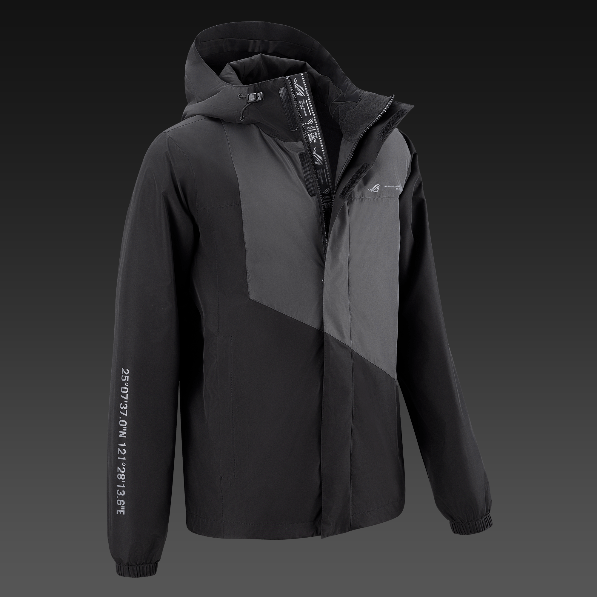 ASUS ROG SPACE WINDBREAKER - Regular Fit - Sort Grå