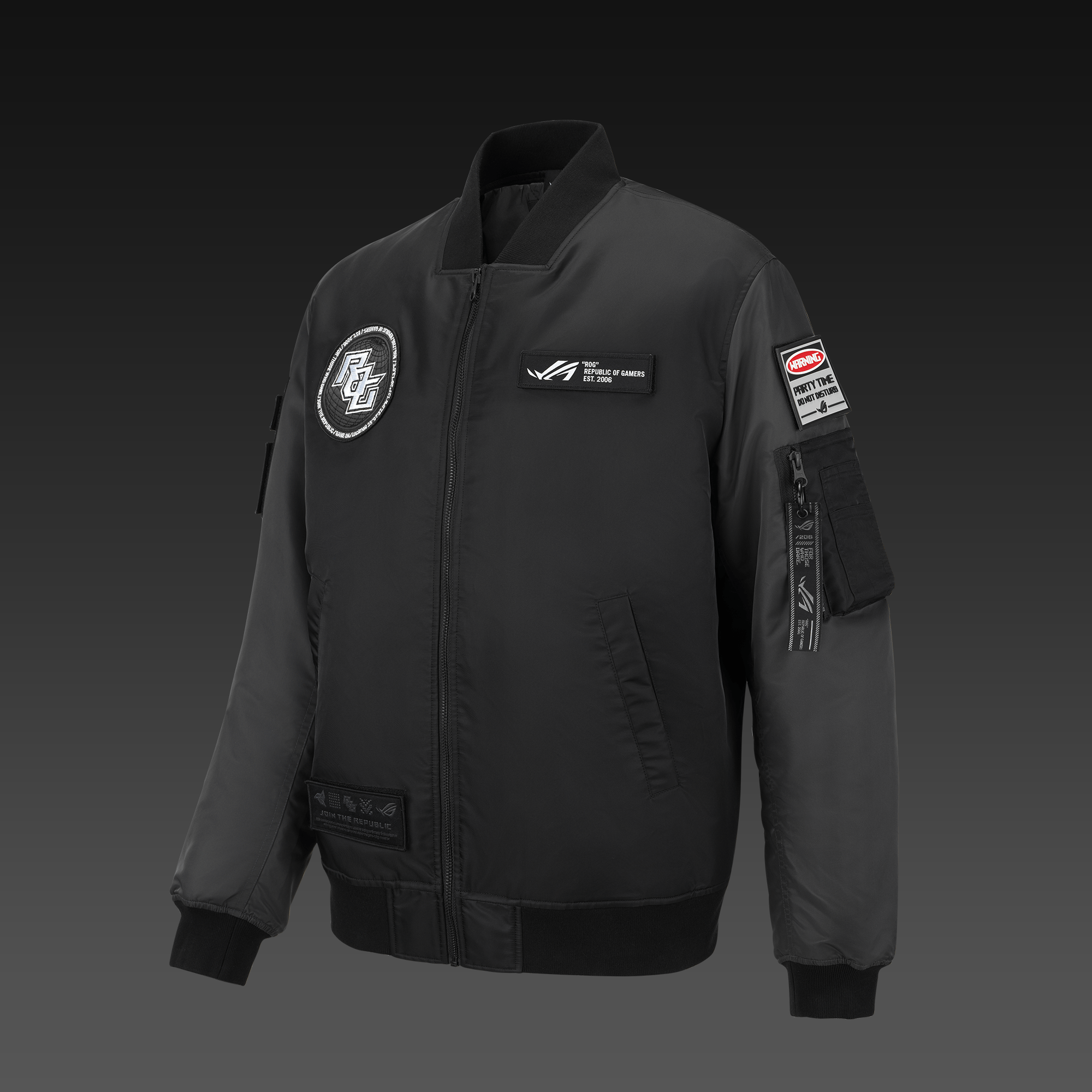 ASUS ROG COSMIC BOMBER JACKET - Regular Fit - Sort Grå