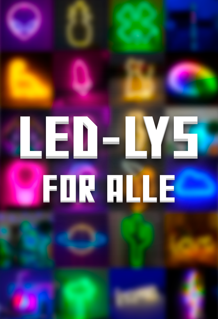 banner til kollektion med LED RGB lys til gaming setuppet i mobilformat