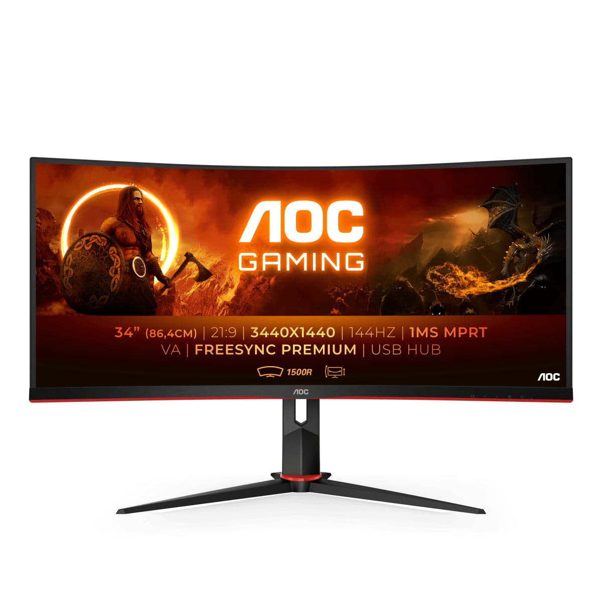 AOC Gaming CU34G2X/BK 34 3440 x 1440 HDMI DisplayPort 144Hz AOC