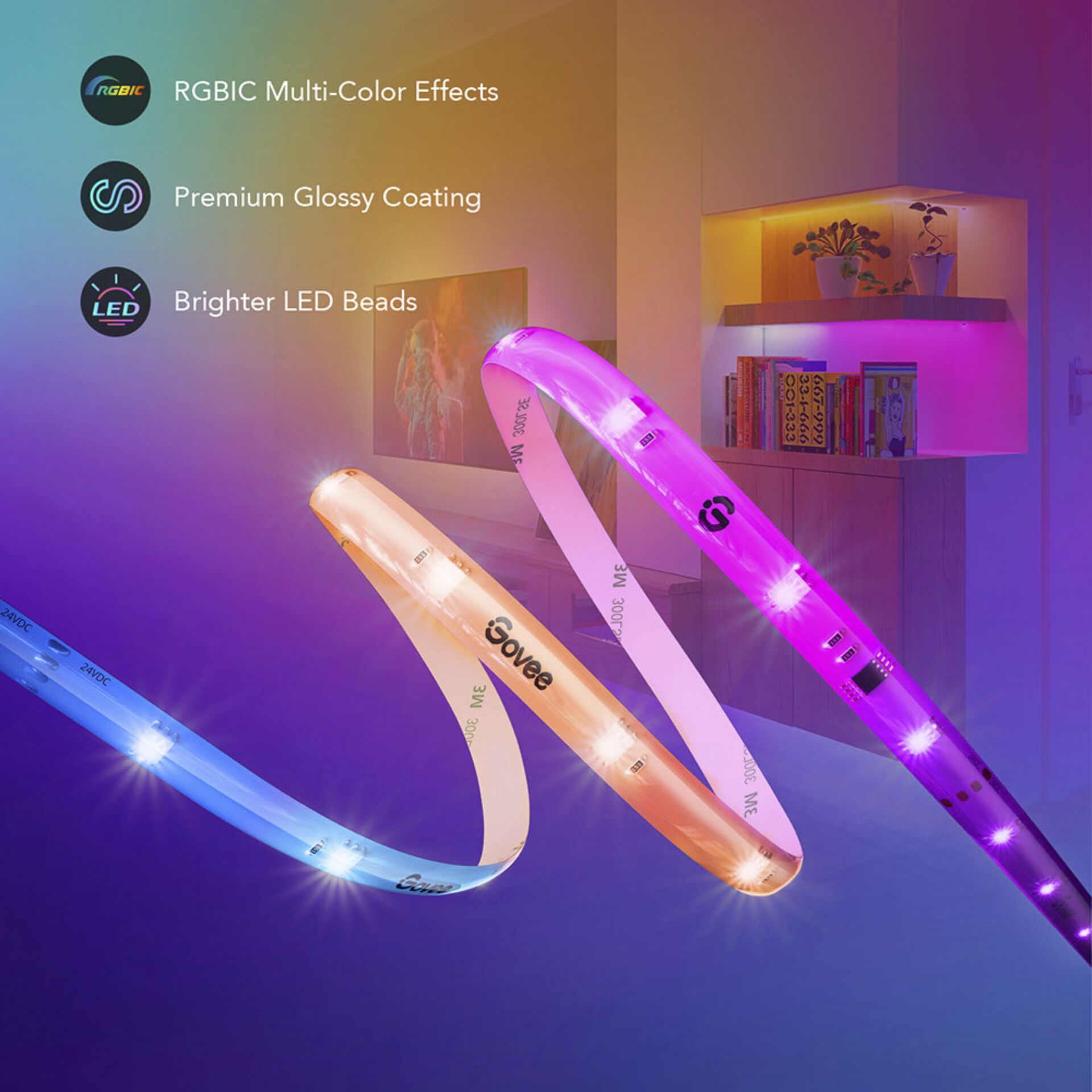 Govee Wi-Fi RGBIC LED Strip Lys