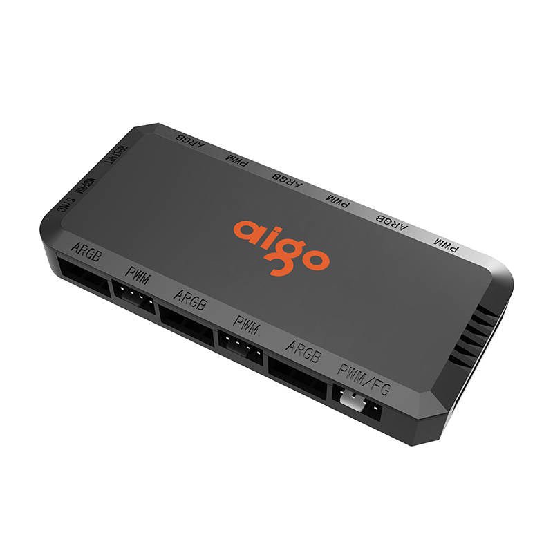 Fan control box for computer Aigo APC1 RGB PWM + remote controller (black) Aigo