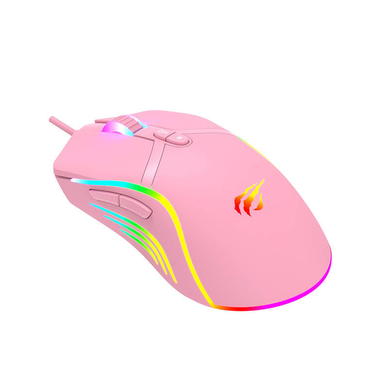 Gaming mouse Havit MS1026 RGB 1000-6400 DPI (pink) Havit