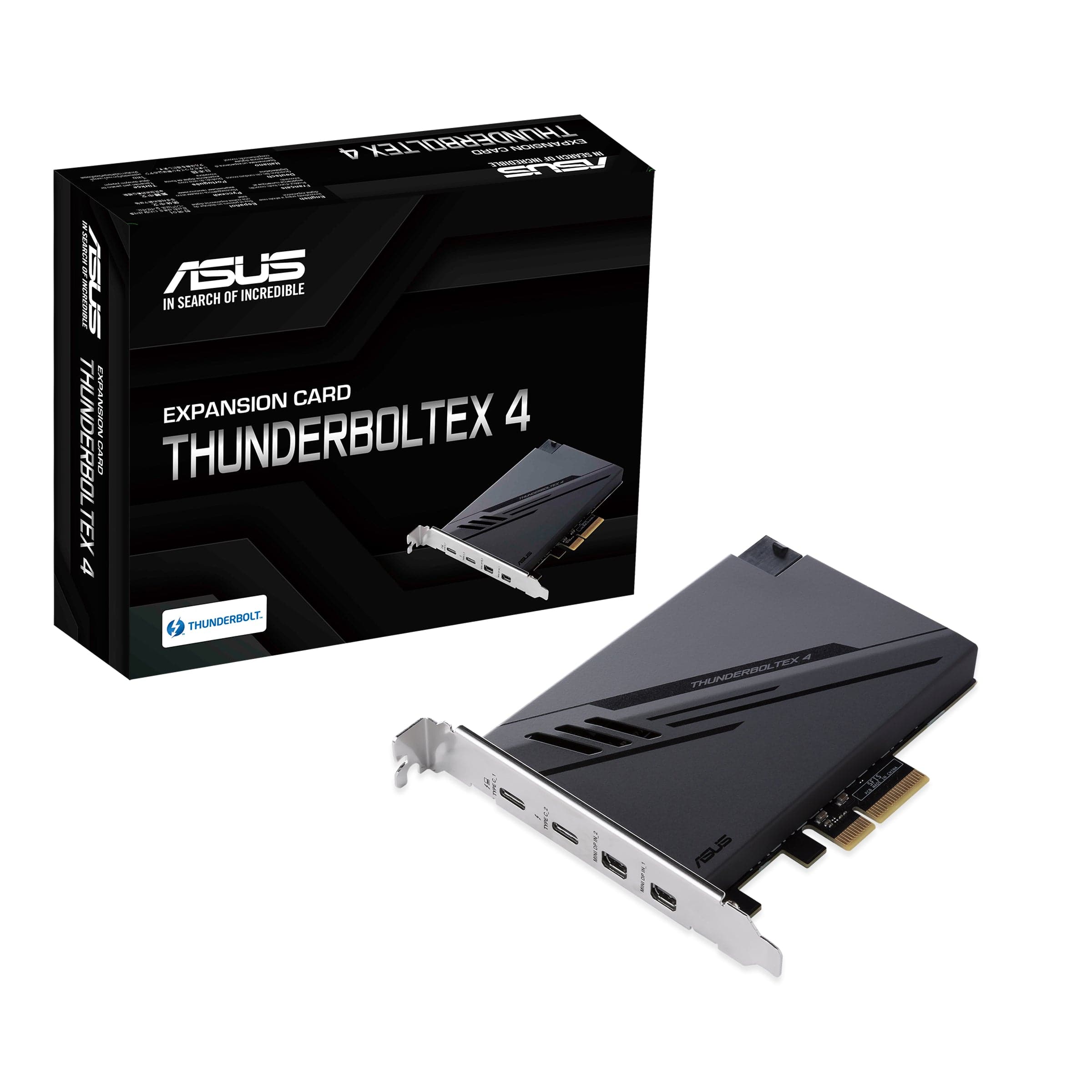 ASUS ThunderboltEX 4 PCIe Expansion card - 2 x Thunderbolt 4 (USB-C, 40 Gbps, 100W QC), 2 x miniDP Asus