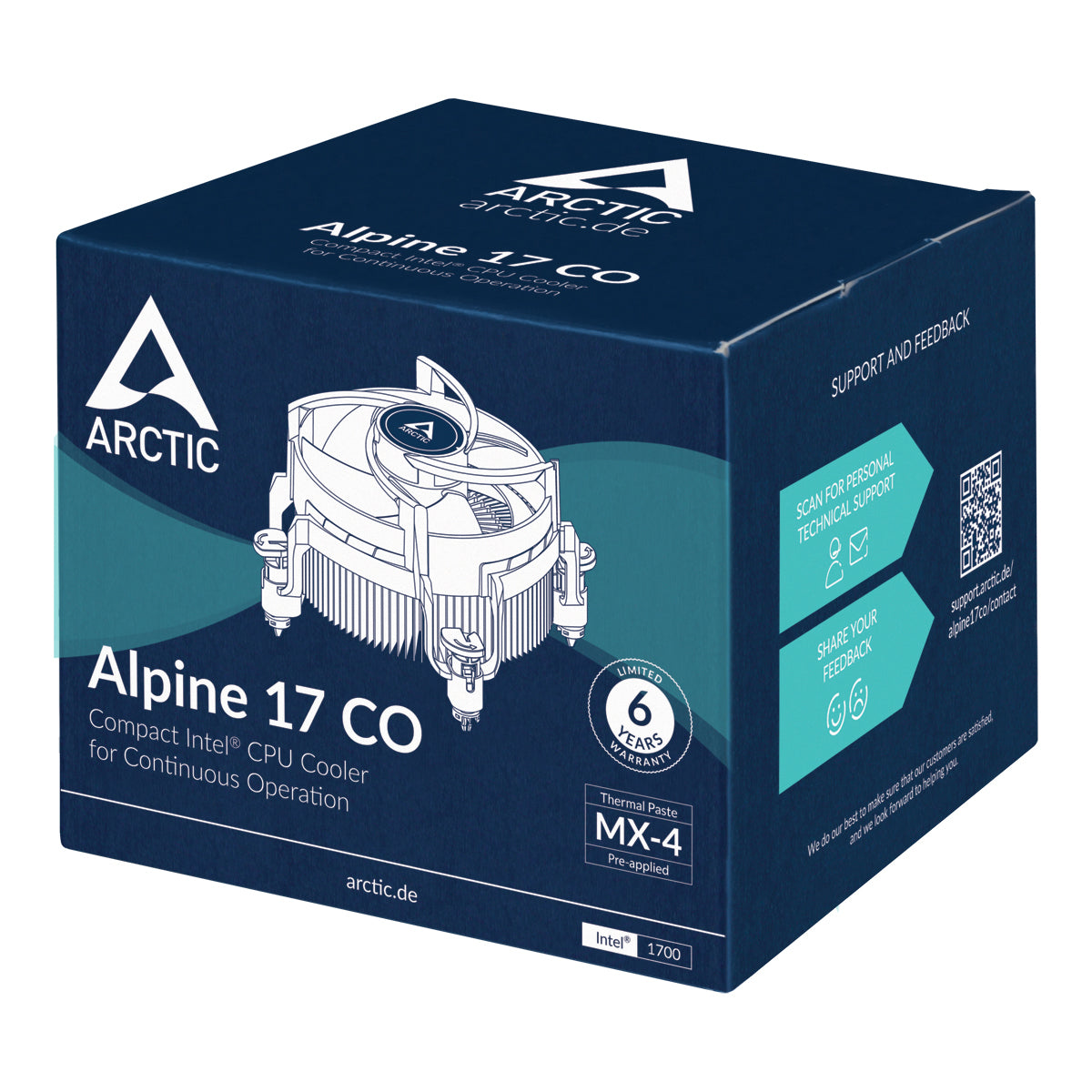 ARCTIC Alpine 17 CO Processor-køler 1-pack Sort 92 mm