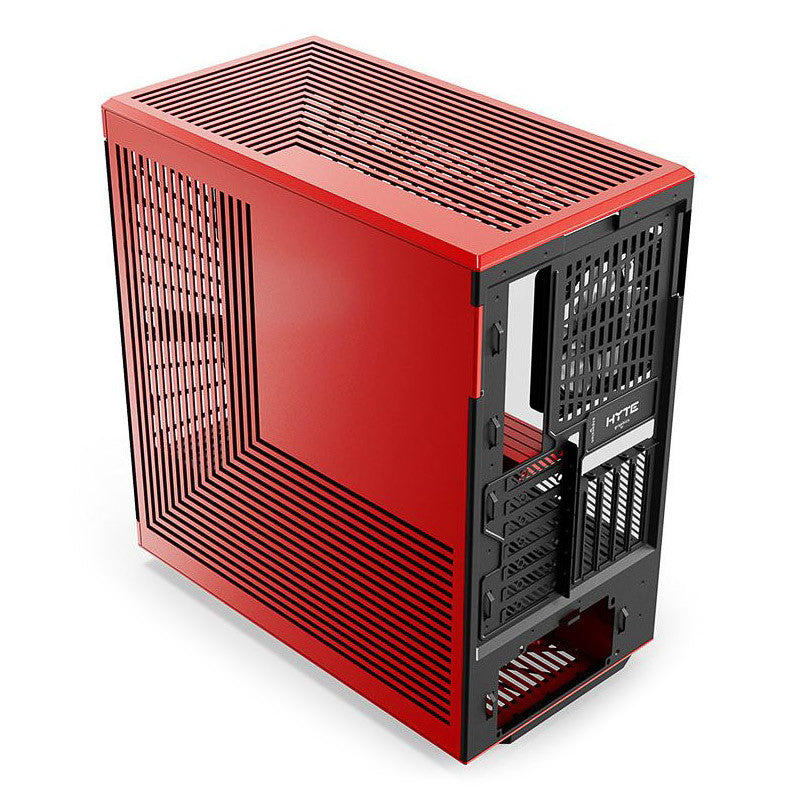 HYTE Y40 Red Miditower - Panoramic Glass Veil, included PCIe 4.0 riser cable, 2 included fans