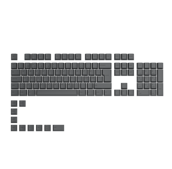 Glorious GPBT Keycaps - 115 PBT keycaps, ISO, Nordic-Layout, Black Ash Glorious