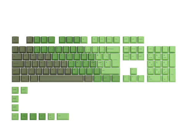 Glorious GPBT Keycaps - 115 PBT keycaps, ISO, Nordic-Layout, Olive Glorious