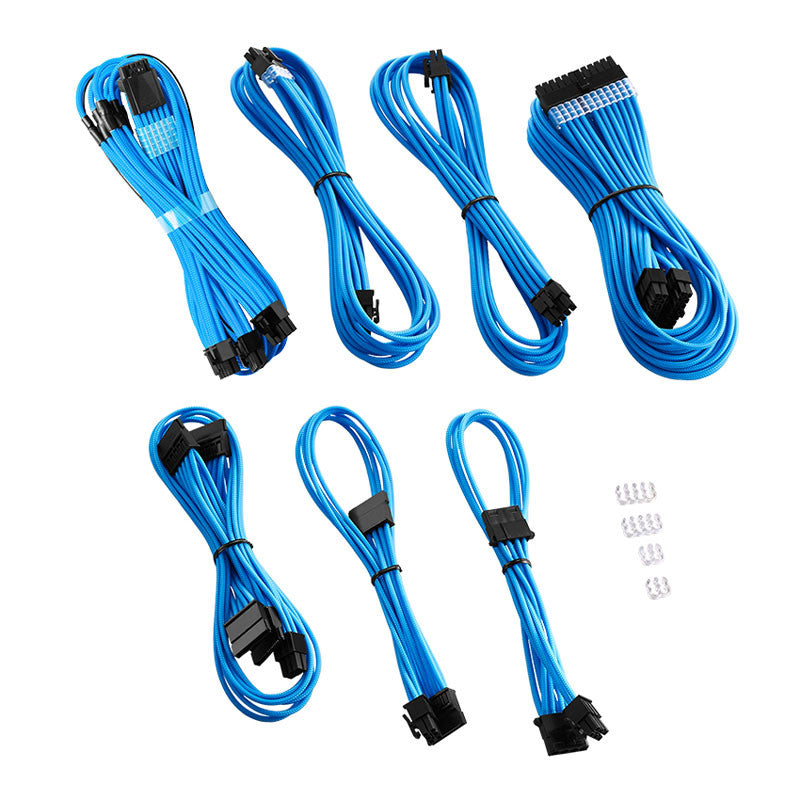 CableMod C-Series Pro ModMesh 12VHPWR Cable Kit for Corsair RM, RMi, RMx (Black Label) - light blue